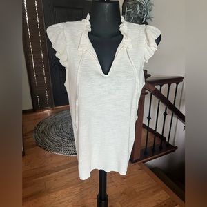 LOFT Tie Neck Sweater Ivory Size Medium Petite NWT